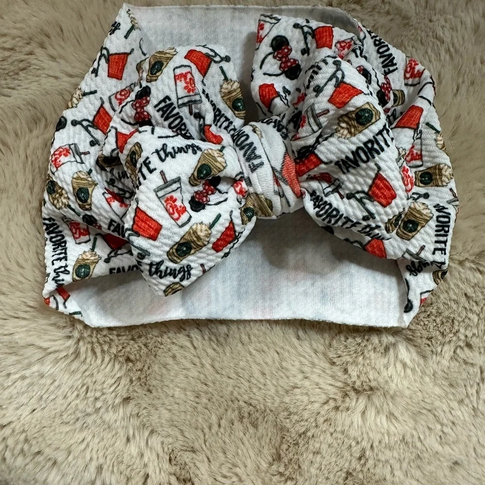 Disney Minnie, Chick-fil-A, Starbucks Favorite Things all in 1 Infant Headband